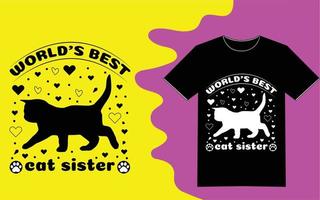 Best  Cat T-shirt Design vector