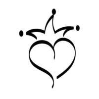 Hand drawn crowned heart design vector