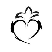 Hand drawn crowned heart design vector