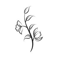 Minimal Flower Line Art Tattoo Design. vector