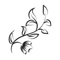 diseño de tatuaje de arte de línea de flor mínima. vector