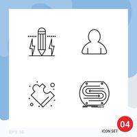 Stock Vector Icon Pack of 4 Line Signs and Symbols for pencil puzzle bolt avatar business Editable Vector Design Elements