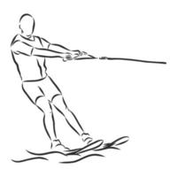 water skiing vector sketch