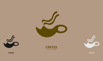 elemento de agua de café de taza clásica e icono de logotipo de diseño de vapor vector
