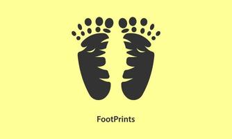 two parallel black footprints vector