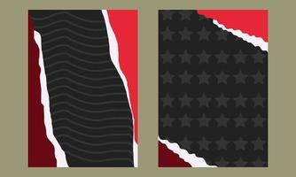 black red and white torn background vector