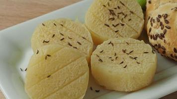 Czech smelly cheese - Olomoucke tvaruzky. Stinky cheese. Aromatic delicacy. Dairy products. Traditional Czech cheese. video