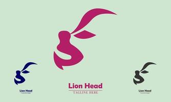 simple and elegant lion head with two color choices vector