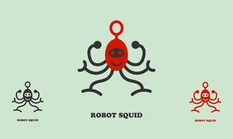 illustration of a robot squid vector