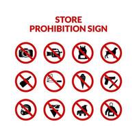 Store prohibition sign and symbol graphic design vector illustration