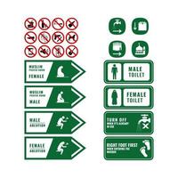 Mosque prohibition and direction sign graphic design vector illustration