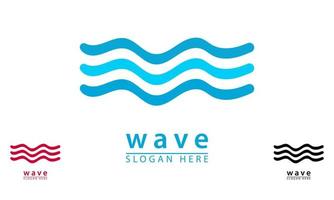 simple wave elegant water blue logo icon vector