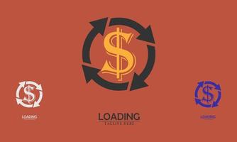 simple dollar loading circle logo icon vector