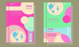 diseño de empresa de portada de libro de mapa mundial vector