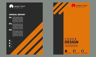 diseño de libro de portada abstracto naranja y negro vector