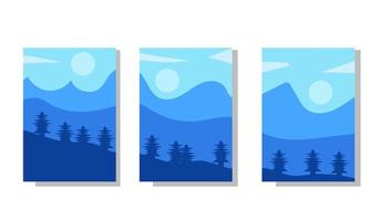 Book Cover Mountain Blue Landscape vector