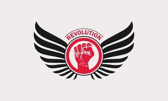 hands clenched in a circle revolution logo icon vector