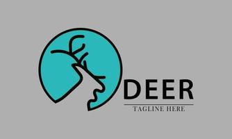 the head of a deer with long antlers logo icon vector