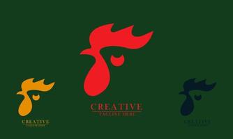 simple rooster food logo icons vector