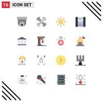 Set of 16 Modern UI Icons Symbols Signs for building ux beach ui essential Editable Pack of Creative Vector Design Elements