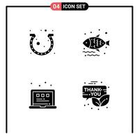 Pack of creative Solid Glyphs of day grid horseshoe food view Editable Vector Design Elements