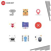 9 Universal Flat Colors Set for Web and Mobile Applications storage data gps folder forward Editable Vector Design Elements