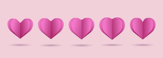 Love heart design elements in set. Decoration on invitations, posters, banners, background. vector