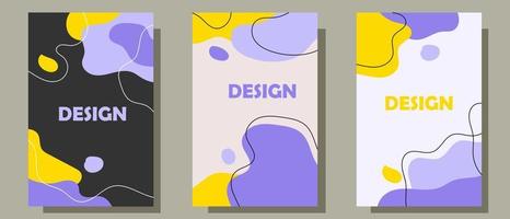three sets of abstract backgrounds for book covers vector
