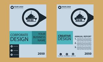 simple flyer background business brochure book vector