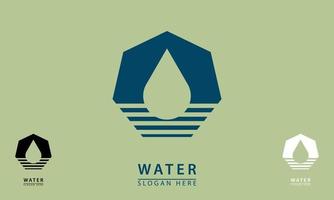 agua en forma de icono de logotipo hexagonal vector
