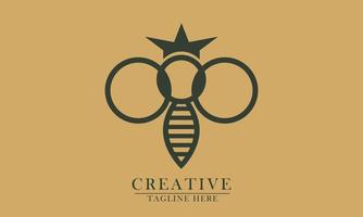 lines form a queen bee animal logo icon vector