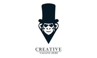 monkey face with long hat vector