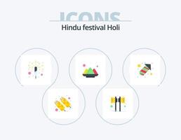 Holi Flat Icon Pack 5 Icon Design. rocket. india. sound. holi. spark vector