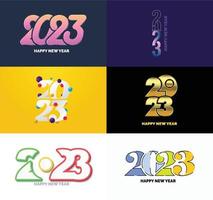 Big Set of 2023 Happy New Year logo text design 2023 number design template vector