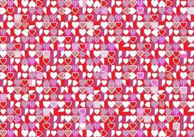 Red pink pixel heart random valentine's day background vector