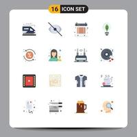 Modern Set of 16 Flat Colors Pictograph of costs power computer of system Editable Pack of Creative Vector Design Elements