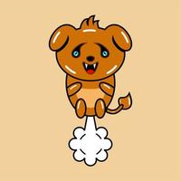 dibujos animados de vector para perro pedo saltando divertido