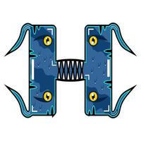 cute monster letter H.eps vector