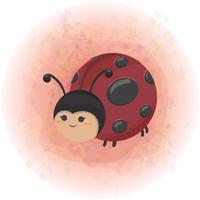 Cute lady bug personaje de dibujos animados gráficos vectoriales 04 vector