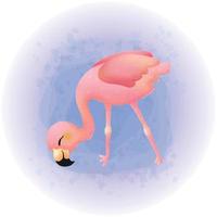 Cute Tropical Flamingo Watercolor Cartoon Character 03 vector