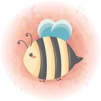 lindo personaje de dibujos animados de abeja de miel gráficos vectoriales 02 vector