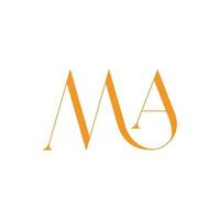 typography letter ma logo design vector