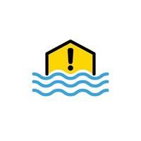 Flood disaster damage symbol logo illustration vector