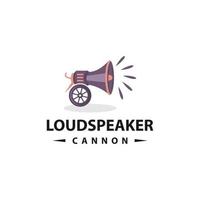 Cannon logo combined with loudspeakers - vector illustration, cannon logo combined with loudspeakers logo design emblem. Suitable for your design need, logo, illustration, animation, etc.