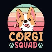 Corgi squad - Retro Corgi dog design vector