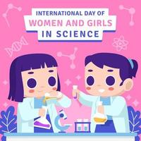 día internacional de la mujer y la niña en la ciencia vector