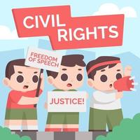 concepto de derechos civiles con un grupo de manifestantes vector