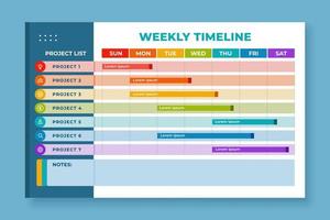 Weekly Timeline Template vector