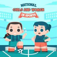 niñas y mujeres nacionales en el deporte vector