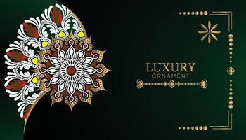 Luxury golden geometric mandala ornament shape background. vector ethnic mandala